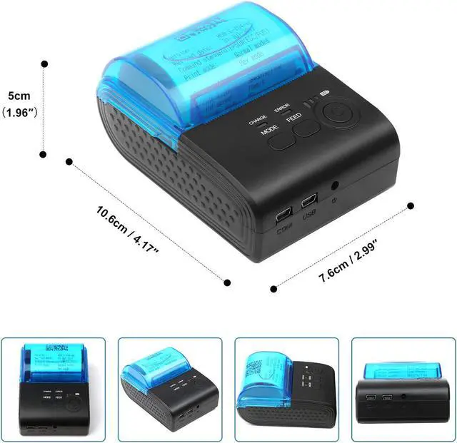 Alt view image 5 of 7 - WERLEO Bluetooth 4.0 Large Paper Warehouse Receipt Thermal Printer Portable 58mm Personal Bill Printer Wireless POS Compatible with iOS Android Windows Do not Support Square