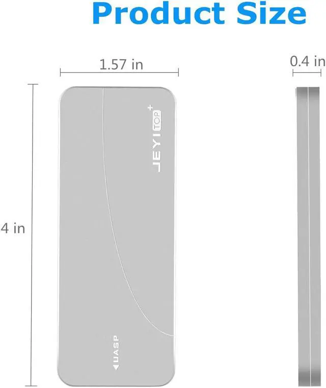 Alt view image 5 of 7 - M.2 NVMe Enclosure Adapter 10Gbps USB 3.1 (Gen 2) to M.2 NVME SSD Portable Aluminum Enclosure with USB-C to USB-A Cables - Fits ONLY NVMe PCIe 2230/2242/2260/2280