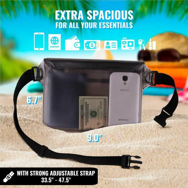 Alt view image 4 of 7 - Werleo Waterproof Pouch with Waist Strap (2 Pack) | Best Way to Keep Your Phone and Valuables Safe and Dry | Perfect for Boating Swimming Snorkeling Kayaking Beach Pool Water Parks