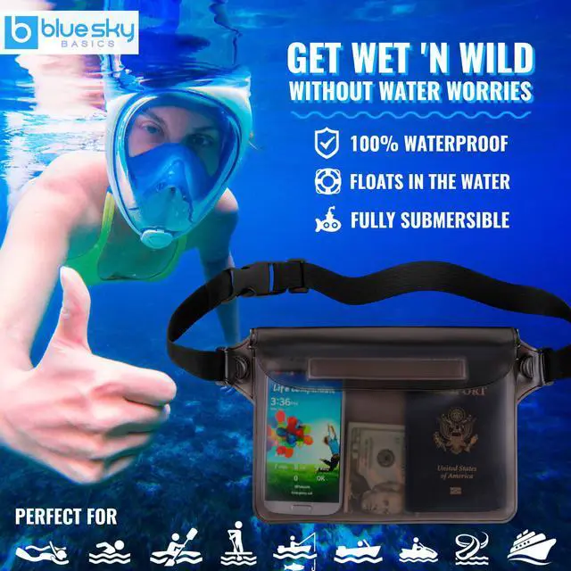 Alt view image 2 of 7 - Werleo Waterproof Pouch with Waist Strap (2 Pack) | Best Way to Keep Your Phone and Valuables Safe and Dry | Perfect for Boating Swimming Snorkeling Kayaking Beach Pool Water Parks