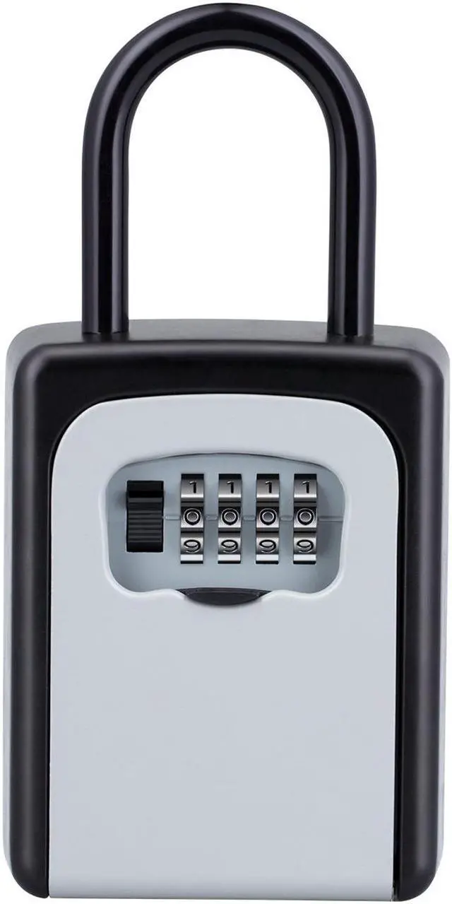 Main image of Key Lock Box Combination Key Storage Lock Box with Resettable Code Portable Key Safe Box Door Knob or Wall Mount Outside for Realtors Contractors Kids Spare Key Storage Box