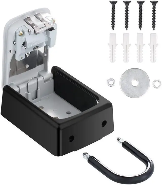 Alt view image 4 of 7 - Key Lock Box Combination Key Storage Lock Box with Resettable Code Portable Key Safe Box Door Knob or Wall Mount Outside for Realtors Contractors Kids Spare Key Storage Box