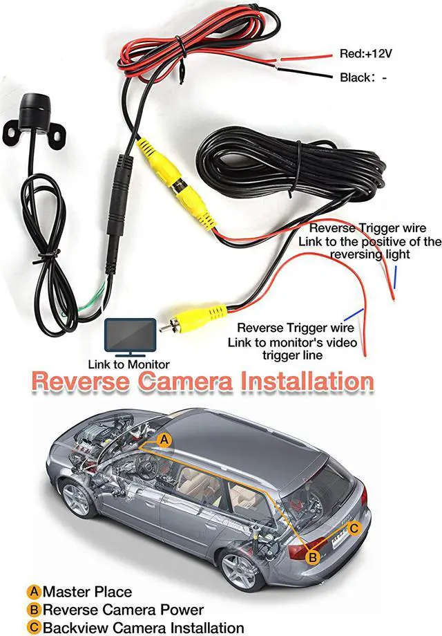 Alt view image 4 of 7 - Waterproof IP68 Backup Reverse Camera Car Rear View Night Vision Camera Universal Color CMOS Back up Parking HD Front View Camera 2 Installation Options- Mirror Image/Guidelines Switching