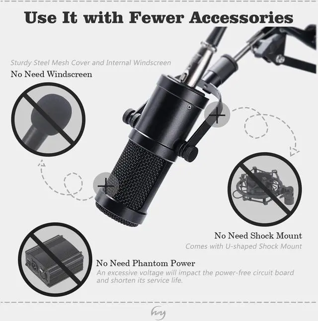 Alt view image 4 of 7 - Werleo Desktop Condenser Mic Set Professional Studio Microphone for Recording Cardioid Condenser PC Mic Comes with Miniature Stand and Adjustable Mic Stand