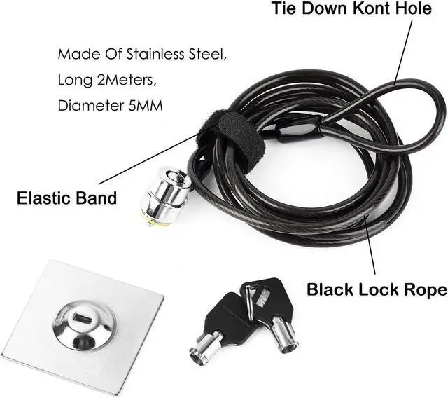Alt view image 3 of 7 - Laptop Cable Lock Hardware Security Cable Lock Zinc Alloy Anti Theft Combination Lock for iPad Tablet Laptop MacBook Dell HP Lenovo Kindle Samsung Android All Other Notebooks Tablets