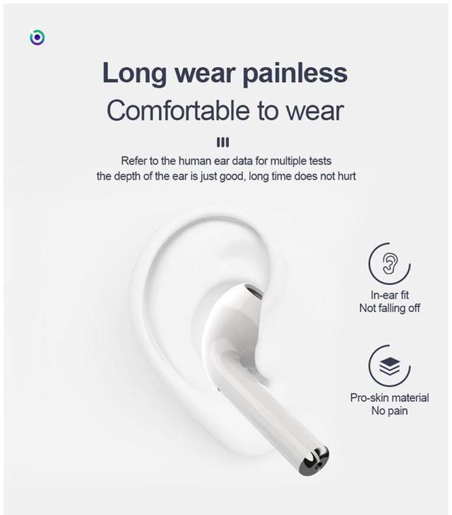 Alt view image 7 of 7 - Wireless Bluetooth Earbuds Werleo True TWS Wireless Headset Headphone Touch Control Binaural Earphones Hi-Fi Sound Mini Earphone with Charger Base for iPad Air iPod iPhone Android White