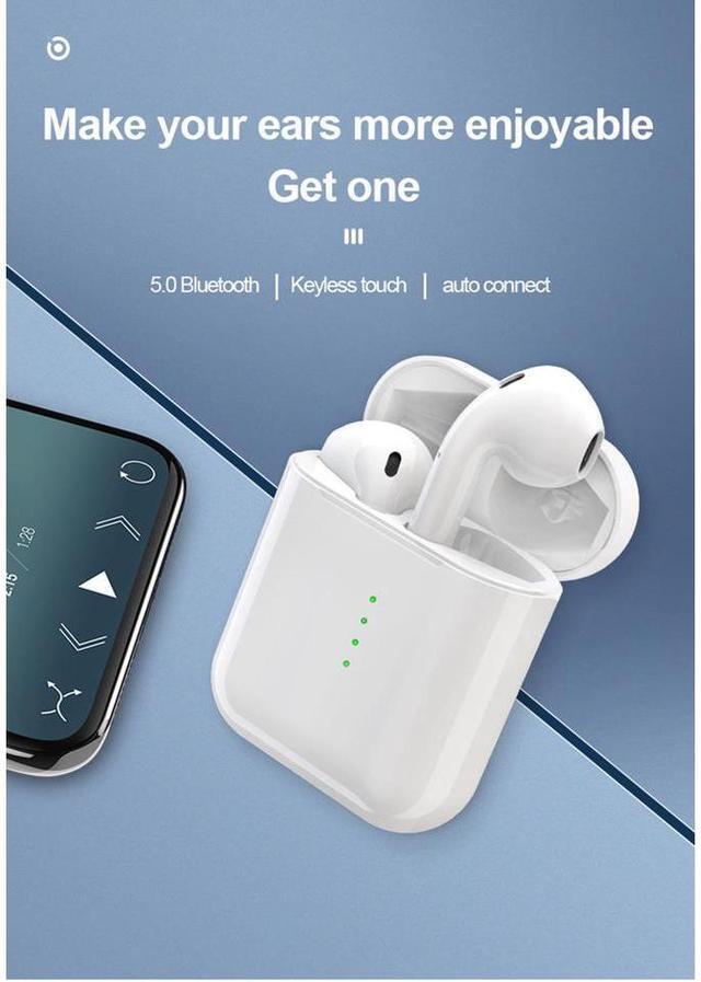 Alt view image 5 of 7 - Wireless Bluetooth Earbuds Werleo True TWS Wireless Headset Headphone Touch Control Binaural Earphones Hi-Fi Sound Mini Earphone with Charger Base for iPad Air iPod iPhone Android White