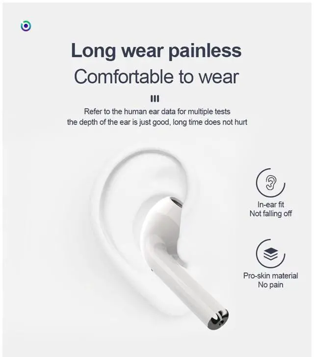 Alt view image 6 of 7 - Wireless Bluetooth Earbuds Werleo True TWS Wireless Headset Headphone Touch Control Binaural Earphones Hi-Fi Sound Mini Earphone with Charger Base for iPad Air iPod iPhone Android White