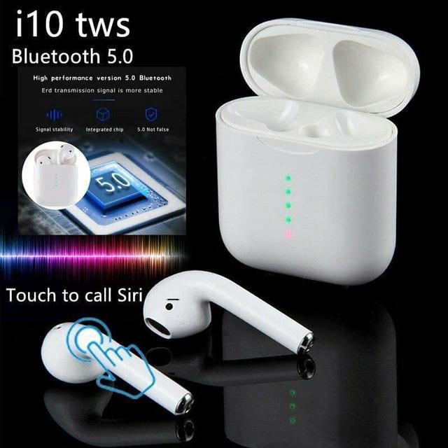 Alt view image 2 of 7 - Wireless Bluetooth Earbuds Werleo True TWS Wireless Headset Headphone Touch Control Binaural Earphones Hi-Fi Sound Mini Earphone with Charger Base for iPad Air iPod iPhone Android White