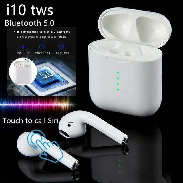 Alt view image 2 of 7 - Wireless Bluetooth Earbuds Werleo True TWS Wireless Headset Headphone Touch Control Binaural Earphones Hi-Fi Sound Mini Earphone with Charger Base for iPad Air iPod iPhone Android White