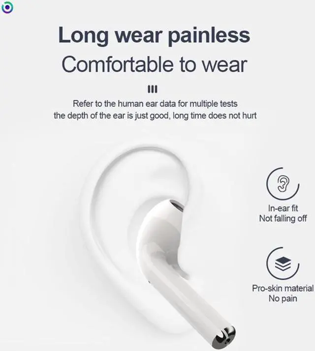 Alt view image 7 of 7 - Wireless Bluetooth Earbuds Werleo True TWS Wireless Headset Headphone Touch Control Binaural Earphones Hi-Fi Sound Mini Earphone with Charger Base for iPad Air iPod iPhone Android White