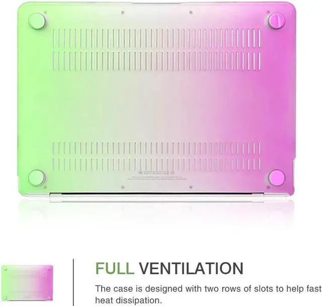 Alt view image 5 of 7 - MacBook Air 11 inch Case Werleo 2-in-1 Matte Rubberized Rainbow Colorful Hard Protective Case Cover with Keyboard Skin Cover For Macbook Air 11.6"  Model A1370 / A1465
