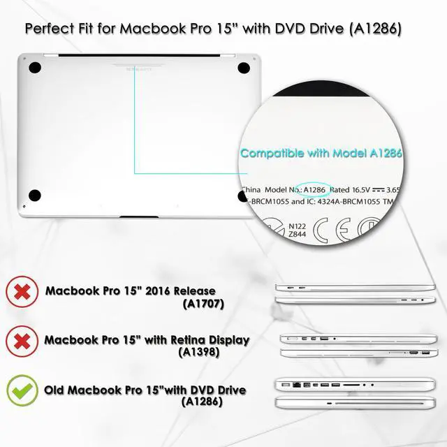 Alt view image 2 of 7 - MacBook Pro 15 inch Case Werleo Rainbow Colorful Rubberized Hard Case Cover and Keyboard Cover Compatible with Apple Old Generation MacBook Pro 15" with DVD DRIVE Model A1286