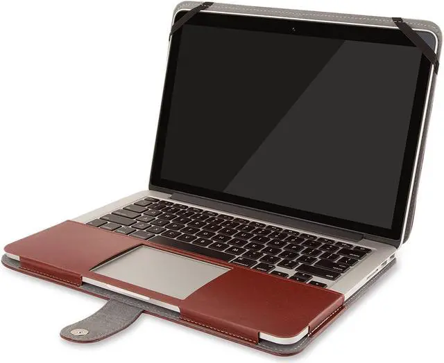 Alt view image 4 of 7 - WERLEO PU Leather Case For MacBook Pro 13 Inch with Retina Display No CD-ROM Model A1502 / A1425 - Version 2015/2014/2013/end 2012 - Book Cover Folio Sleeve Brown