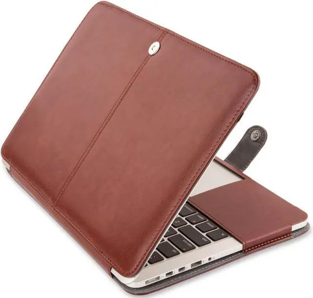 Main image of WERLEO PU Leather Case For MacBook Pro 13 Inch with Retina Display No CD-ROM Model A1502 / A1425 - Version 2015/2014/2013/end 2012 - Book Cover Folio Sleeve Brown