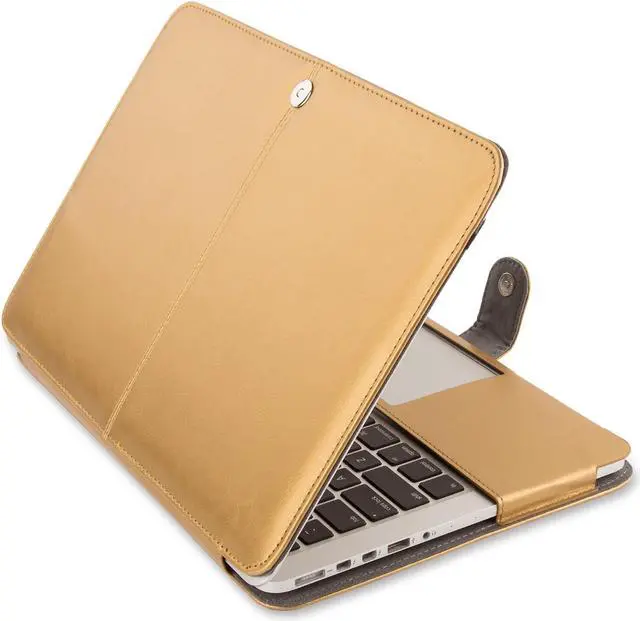 Main image of WERLEO PU Leather Case For MacBook Pro 13 Inch with Retina Display No CD-ROM Model A1502 / A1425 - Version 2015/2014/2013/end 2012 - Book Cover Folio Sleeve Brown