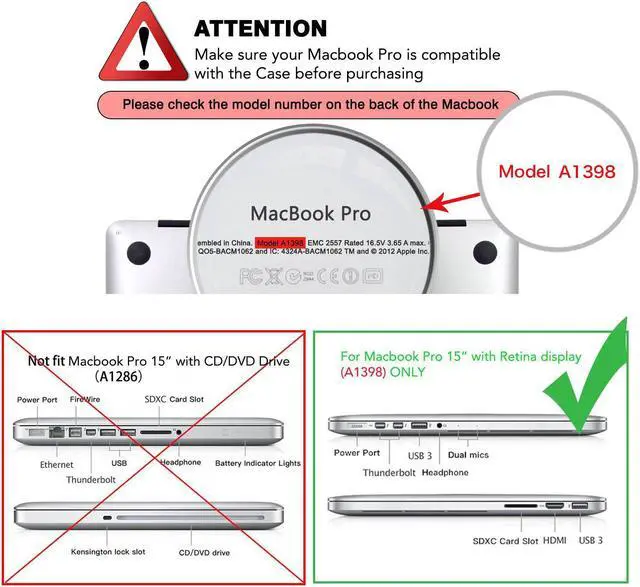 Alt view image 3 of 7 - WERLEO PU Leather Protective Case For MacBook Pro Retina 15 Inch No CD-ROM Model A1398 Premium Quality Book Folio Protective Cover Sleeve