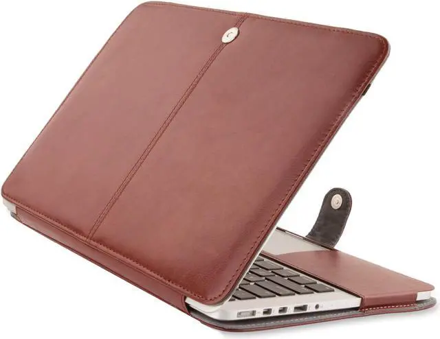 Main image of Werleo PU Leather Protective Case For MacBook Pro 15 Inch 2018 2017 2016 Released Model A1990 A1707 with Touch Bar Book Folio Protective Cover Sleeve