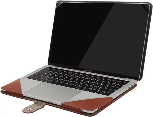 Alt view image 6 of 7 - Werleo PU Leather Protective Case For MacBook Pro 15 Inch 2018 2017 2016 Released Model A1990 A1707 with Touch Bar Book Folio Protective Cover Sleeve