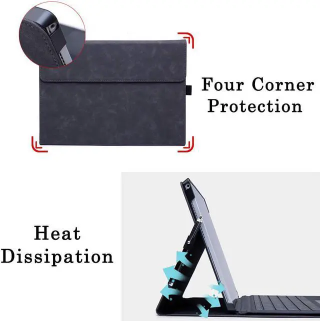 Alt view image 5 of 7 - Werleo Microsoft Surface Pro 6 case Pro 5 case Pro 4 case with Built-in Pen Holder Business Cover Smart Leather Folio Stand Cover For Microsoft Surface Pro 6 Surface Pro 2017 Surface Pro 4