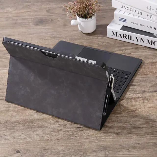Alt view image 2 of 7 - Werleo Microsoft Surface Pro 6 case Pro 5 case Pro 4 case with Built-in Pen Holder Business Cover Smart Leather Folio Stand Cover For Microsoft Surface Pro 6 Surface Pro 2017 Surface Pro 4