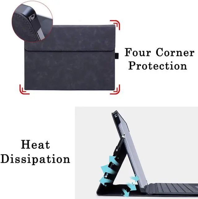 Alt view image 6 of 7 - Werleo Microsoft Surface Pro 6 case Pro 5 case Pro 4 case with Built-in Pen Holder Business Cover Smart Leather Folio Stand Cover For Microsoft Surface Pro 6 Surface Pro 2017 Surface Pro 4