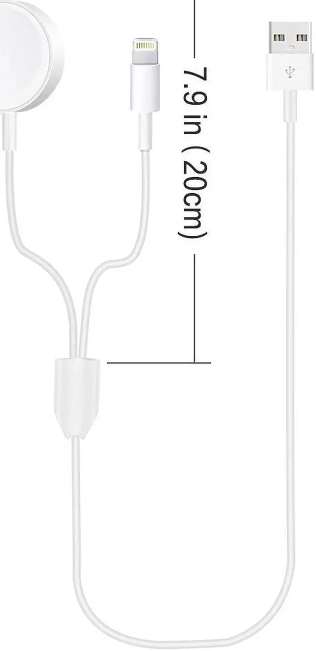 Alt view image 5 of 7 - Updated Version Watch Charger Magnetic Cable for iWatch 5 4 3 2 1 2-in-1 Wireless Charging Cable Compatible with Apple Watch Series 5 4 3 2 1 and iPhone 11 Pro 11 Pro Max XR XS XS Max X 8 7 6