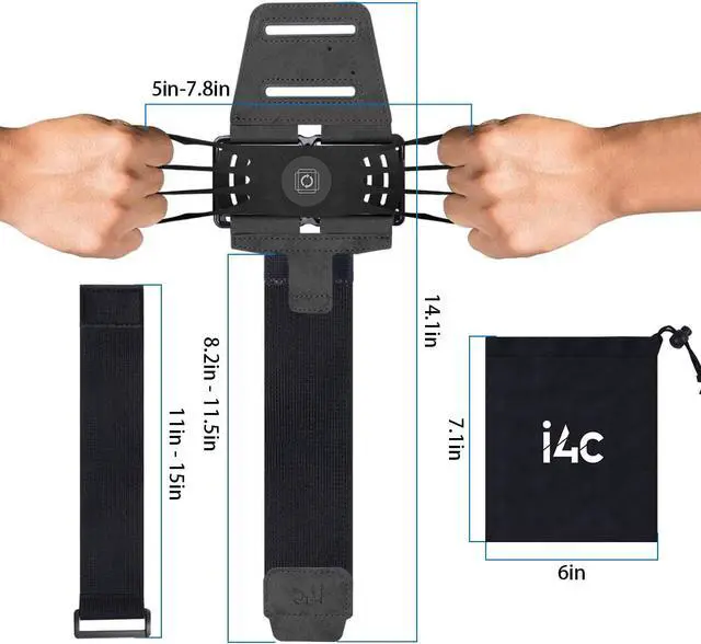 Alt view image 5 of 7 - Premium Sports Running Armband for iPhone X XR XS Max 8 Plus 7 Plus 6, Samsung Galaxy A8 S9 S8 S6 Edge, LG, HTC, Pixel; 180° Rotatable Universal Cellphone Holder + Free Extender Strap