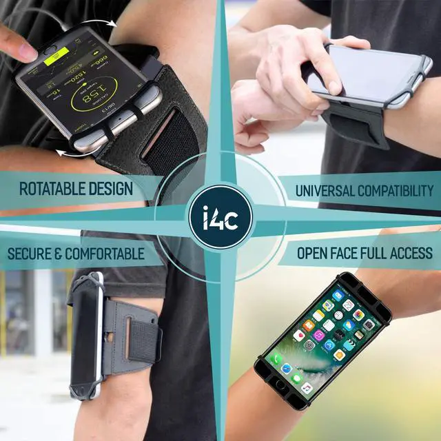 Alt view image 2 of 7 - Premium Sports Running Armband for iPhone X XR XS Max 8 Plus 7 Plus 6, Samsung Galaxy A8 S9 S8 S6 Edge, LG, HTC, Pixel; 180° Rotatable Universal Cellphone Holder + Free Extender Strap