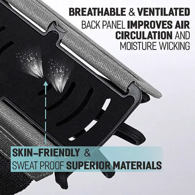 Alt view image 7 of 7 - Premium Sports Running Armband for iPhone X XR XS Max 8 Plus 7 Plus 6, Samsung Galaxy A8 S9 S8 S6 Edge, LG, HTC, Pixel; 180° Rotatable Universal Cellphone Holder + Free Extender Strap