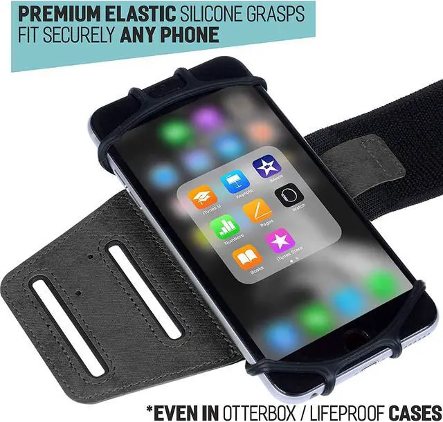 Alt view image 6 of 7 - Premium Sports Running Armband for iPhone X XR XS Max 8 Plus 7 Plus 6, Samsung Galaxy A8 S9 S8 S6 Edge, LG, HTC, Pixel; 180° Rotatable Universal Cellphone Holder + Free Extender Strap