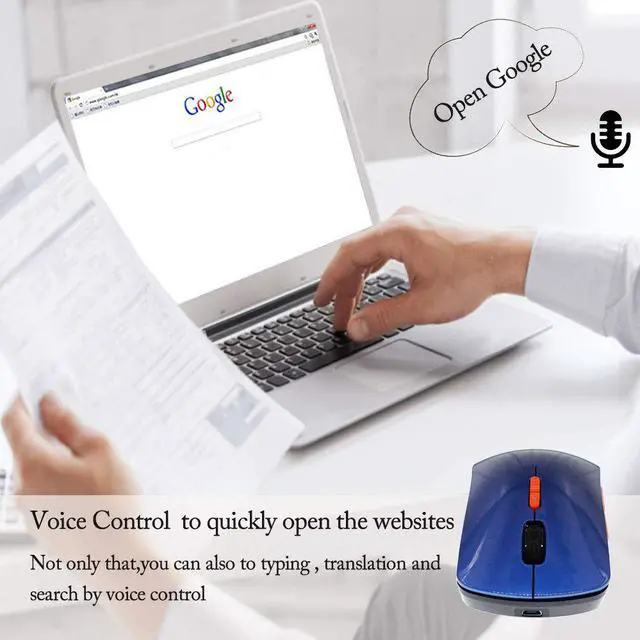 Alt view image 4 of 7 - Wireless Voice Mouse Smart AI Wireless Voice Mouse Support Voice Typing Searching Translation One-Click Translate Muti-Languages 2.4G Hz Voice Mouse for Windows Laptop PC Computer