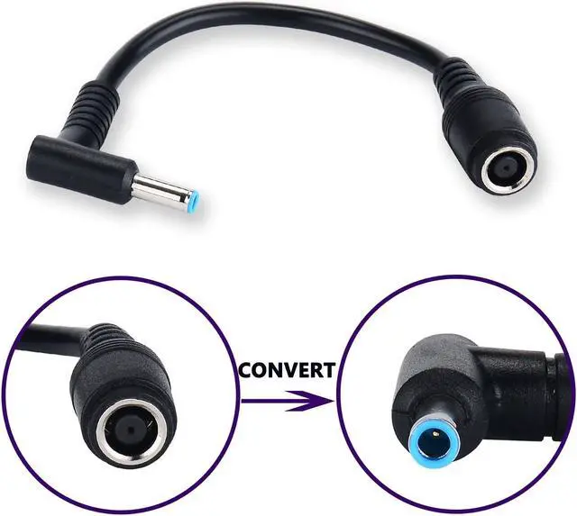 Alt view image 5 of 6 - Werleo Adapter Power Supply 7.4x5.0mm to 4.5x3.0mm Tip Connector Converter for HP Stream Spectre Pavilion Envy Elitebook Split Chromebook Replacement Laptop Charger HP Power Cord - 2 Pack