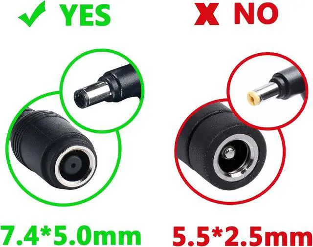 Alt view image 3 of 6 - Werleo Adapter Power Supply 7.4x5.0mm to 4.5x3.0mm Tip Connector Converter for HP Stream Spectre Pavilion Envy Elitebook Split Chromebook Replacement Laptop Charger HP Power Cord - 2 Pack