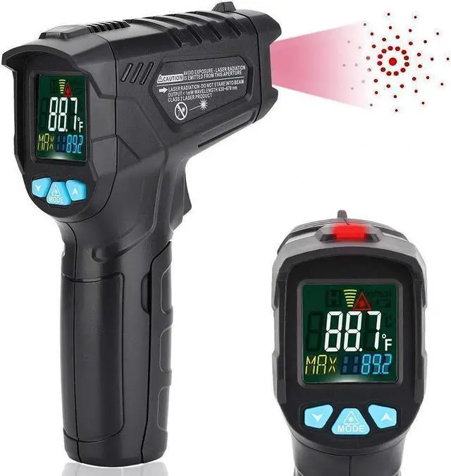 Main image of Infrared Thermometer Non-Contact Digital Laser IR Temperature Gun for Kitchen Meat Food Cooking BBQ Automotive Industrial Thermostat with Flashlight HD Backlight LCD Temp Display