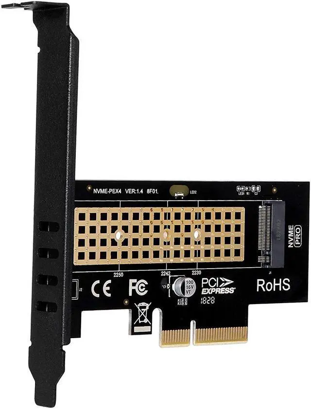Alt view image 2 of 7 - M.2 NVME to PCIe 3.0 x4 Adapter with Aluminum Heatsink Solution