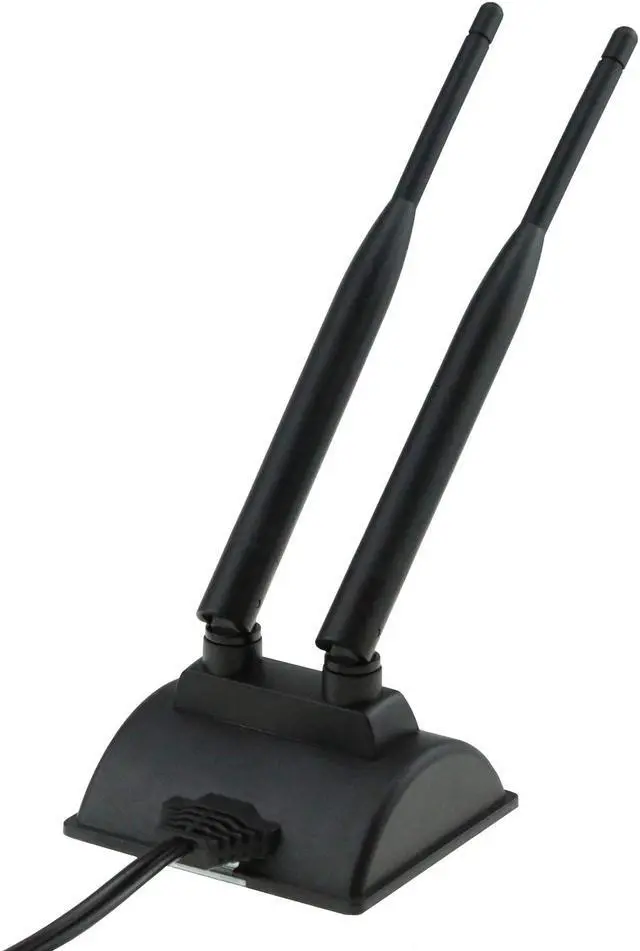 Alt view image 2 of 7 - Dual WiFi Antenna with Extension Cable 6.5Ft RP-SMA Male Connector 2.4GHz 5GHz Dual Band Antenna Magnetic Base for WiFi Wireless Router Mobile Hotspot Signal Enhancement