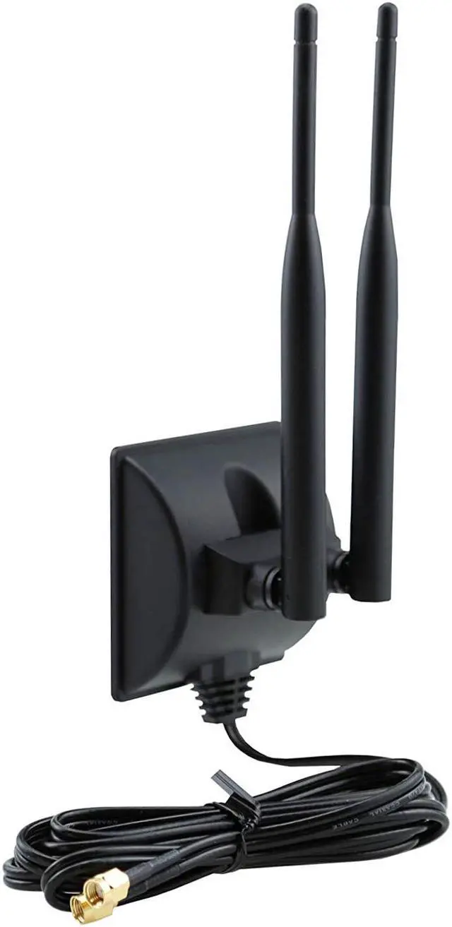 Alt view image 3 of 7 - Dual WiFi Antenna with Extension Cable 6.5Ft RP-SMA Male Connector 2.4GHz 5GHz Dual Band Antenna Magnetic Base for WiFi Wireless Router Mobile Hotspot Signal Enhancement