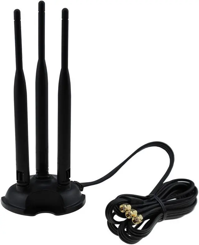 Alt view image 2 of 6 - WiFi Gain Antenna SMA Male Interface with Magnetic Base 2.4GHz / 5GHz Dual Band 3 Group 6DB LTE Antenna for WiFi Wireless Router Mobile Hotspot Signal Enhancement Amplifier