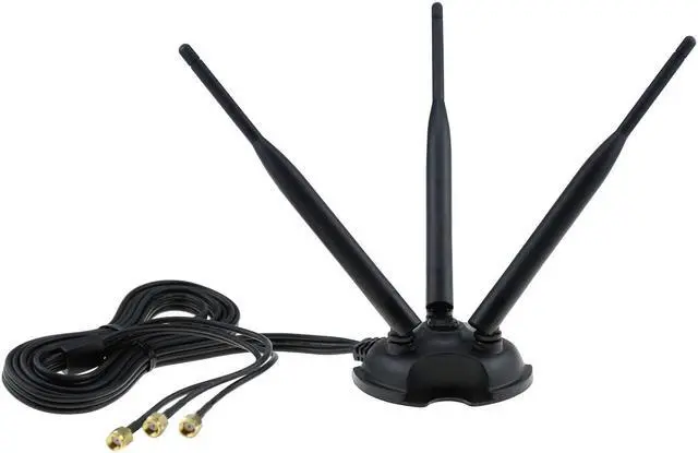 Alt view image 3 of 6 - WiFi Gain Antenna SMA Male Interface with Magnetic Base 2.4GHz / 5GHz Dual Band 3 Group 6DB LTE Antenna for WiFi Wireless Router Mobile Hotspot Signal Enhancement Amplifier