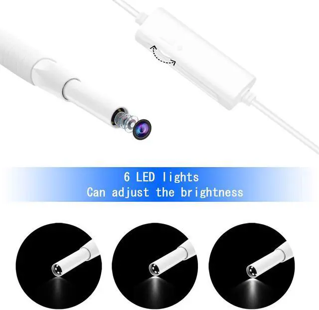 Alt view image 3 of 7 - Werleo Ear Otoscope Wireless Ear Endoscope 1.3 Megapixels Wifi Ear Scope Camera USB Ear Cleaning Tool Digital Inspection Camera with 6 Adjustable LEDs for iPhone and Android Smartphone Windows