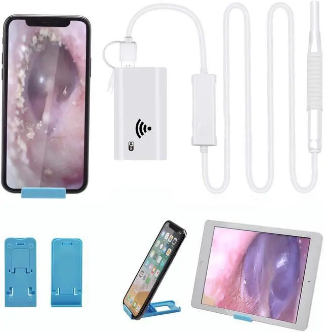 Alt view image 6 of 7 - Werleo Ear Otoscope Wireless Ear Endoscope 1.3 Megapixels Wifi Ear Scope Camera USB Ear Cleaning Tool Digital Inspection Camera with 6 Adjustable LEDs for iPhone and Android Smartphone Windows