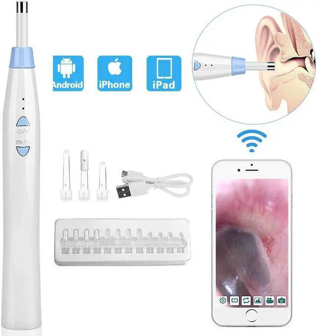 Main image of Wireless Otoscope Werleo 1080P WiFi Ear Scope Camera with 6 LED Lights Digital Ear Wax Remover Tools for Android & iOS Smartphone Tablet