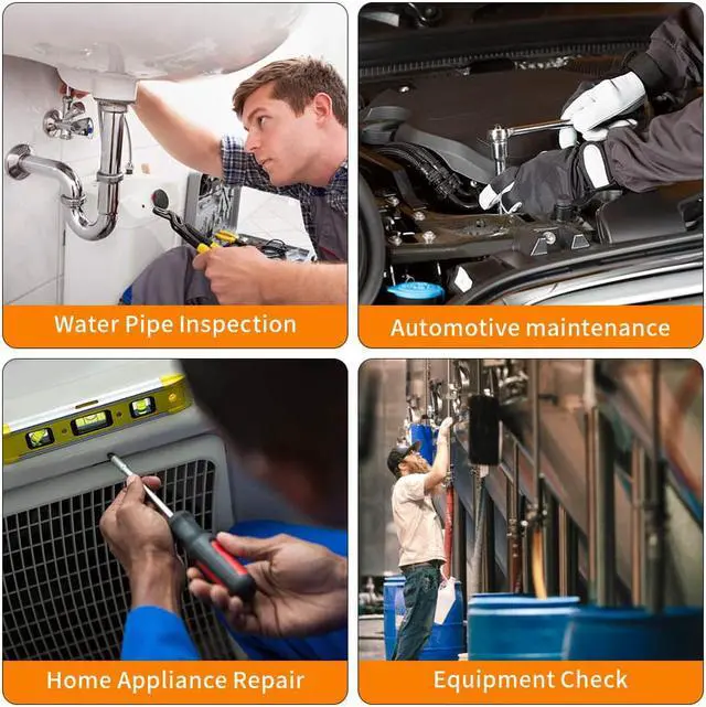 Alt view image 7 of 7 - Industrial Endoscope Werleo 1080P Full HD 4.3 inch LCD Digital Inspection Camera with 5M Semi-Rigid Tube 2600mAh Battery 32GB Memory DVR Waterproof Borescope Snake Camera