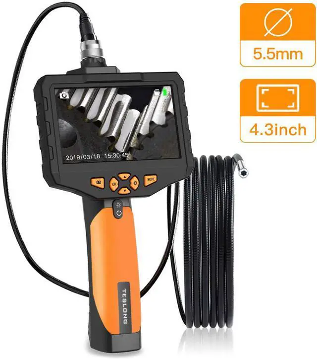 Main image of WERLEO Professional Endoscope with Upgrade 4.3 inch Screen 720P HD Industrial Borescope with 5.5mm Inspection Camera Waterproof Semi-Rigid Cable 6 LED 2600mAh Battery