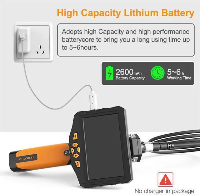 Alt view image 4 of 7 - WERLEO Professional Endoscope with Upgrade 4.3 inch Screen 720P HD Industrial Borescope with 5.5mm Inspection Camera Waterproof Semi-Rigid Cable 6 LED 2600mAh Battery
