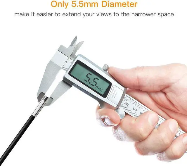 Alt view image 3 of 7 - WERLEO Professional Endoscope with Upgrade 4.3 inch Screen 720P HD Industrial Borescope with 5.5mm Inspection Camera Waterproof Semi-Rigid Cable 6 LED 2600mAh Battery