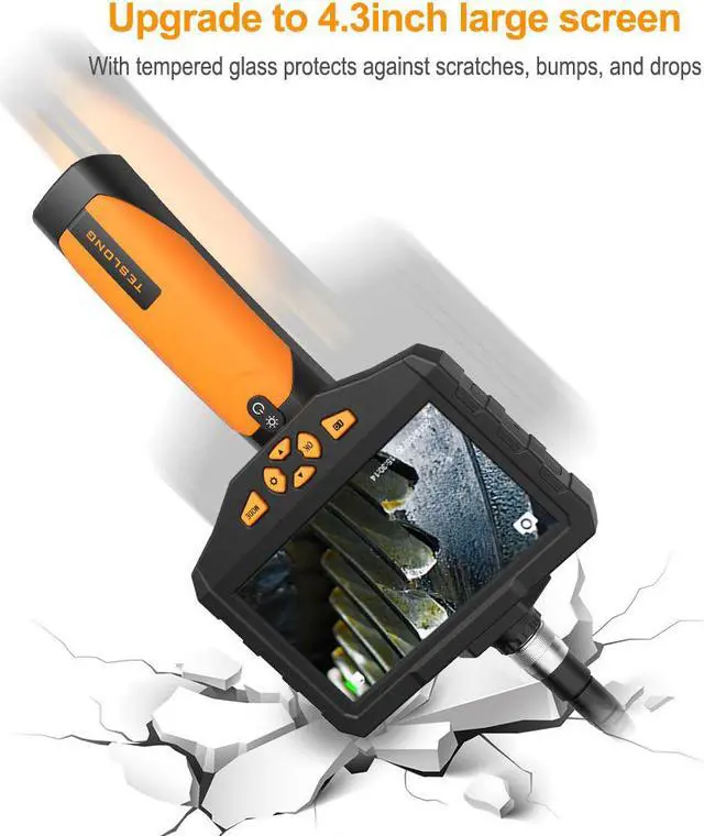 Alt view image 6 of 7 - WERLEO Professional Endoscope with Upgrade 4.3 inch Screen 720P HD Industrial Borescope with 5.5mm Inspection Camera Waterproof Semi-Rigid Cable 6 LED 2600mAh Battery