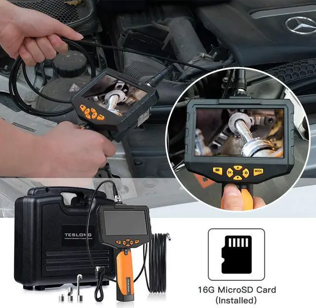Alt view image 7 of 7 - WERLEO Professional Endoscope with Upgrade 4.3 inch Screen 720P HD Industrial Borescope with 5.5mm Inspection Camera Waterproof Semi-Rigid Cable 6 LED 2600mAh Battery