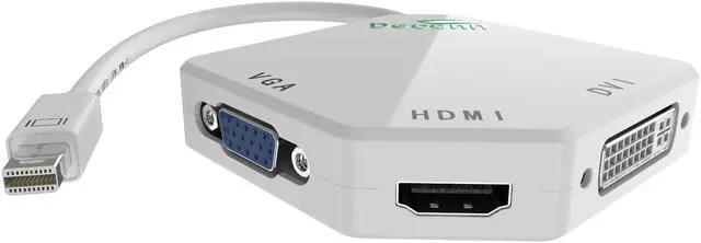 Alt view image 2 of 7 - Multi-Function Thunderbolt Mini DisplayPort DP To HDMI VGA DVI Cable Converter Adapter For MacBook Suface Pro Air